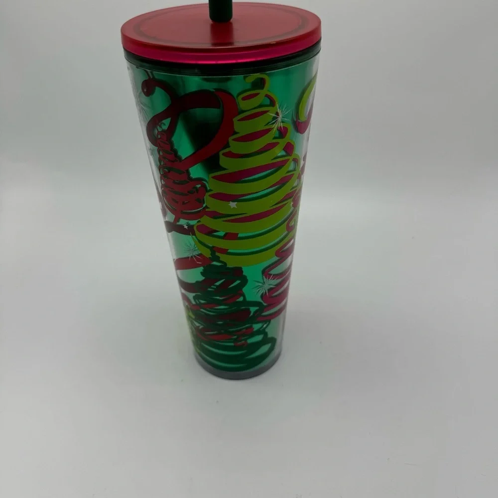 Starbucks 2023 Holiday Ribbons & Trees Star Straw Topper Tumbler 24oz